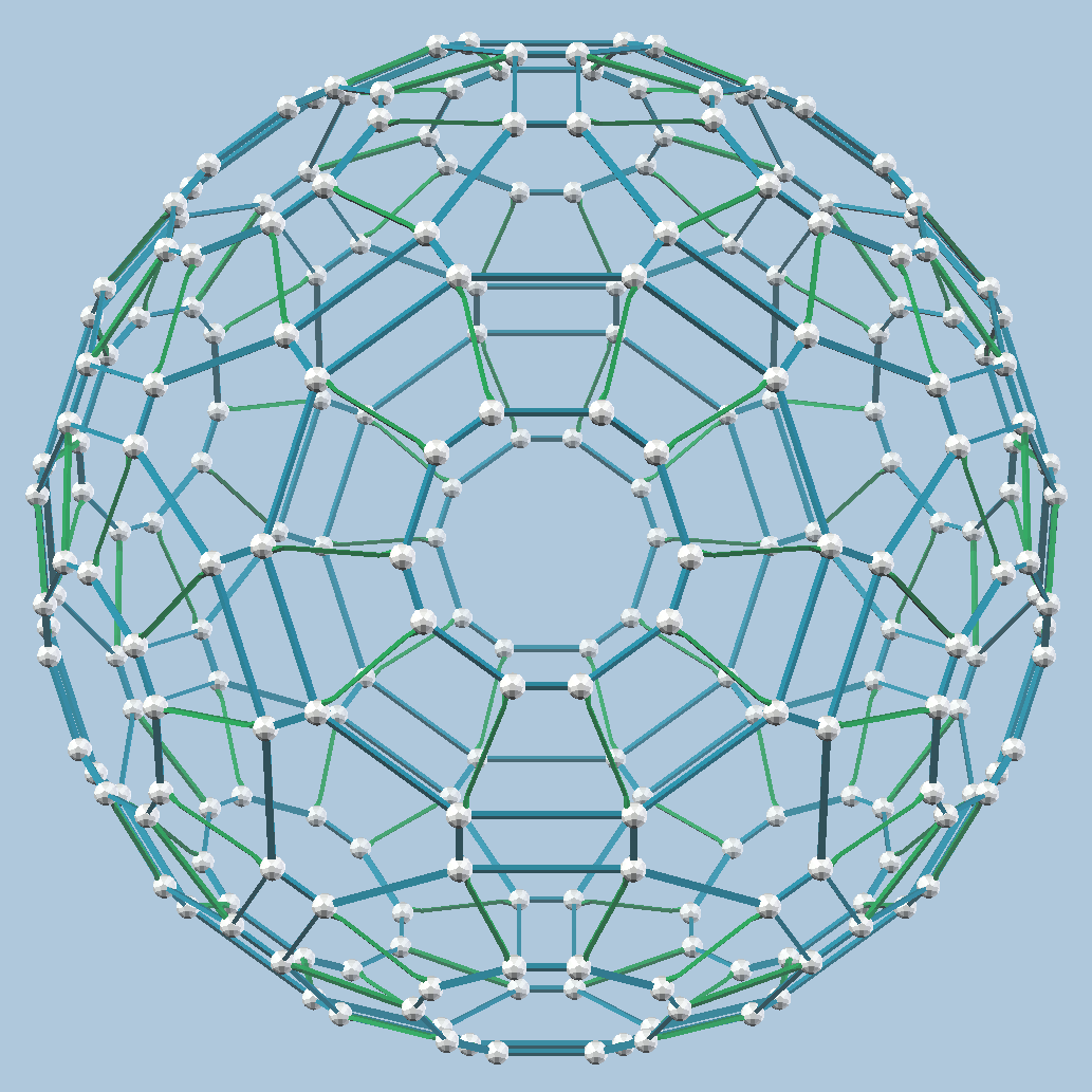 Perfectly round 240-ball Zome model, variant A